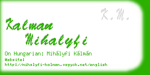 kalman mihalyfi business card