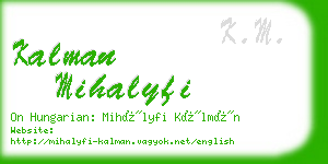 kalman mihalyfi business card